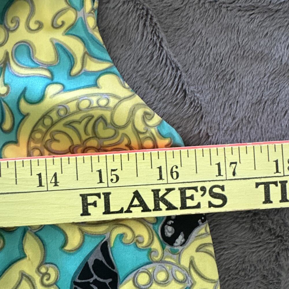 Alice + Trixie Dress Small Green Satin Paisley Babydoll Retro Y2K Soft Girl - Picture 8 of 10